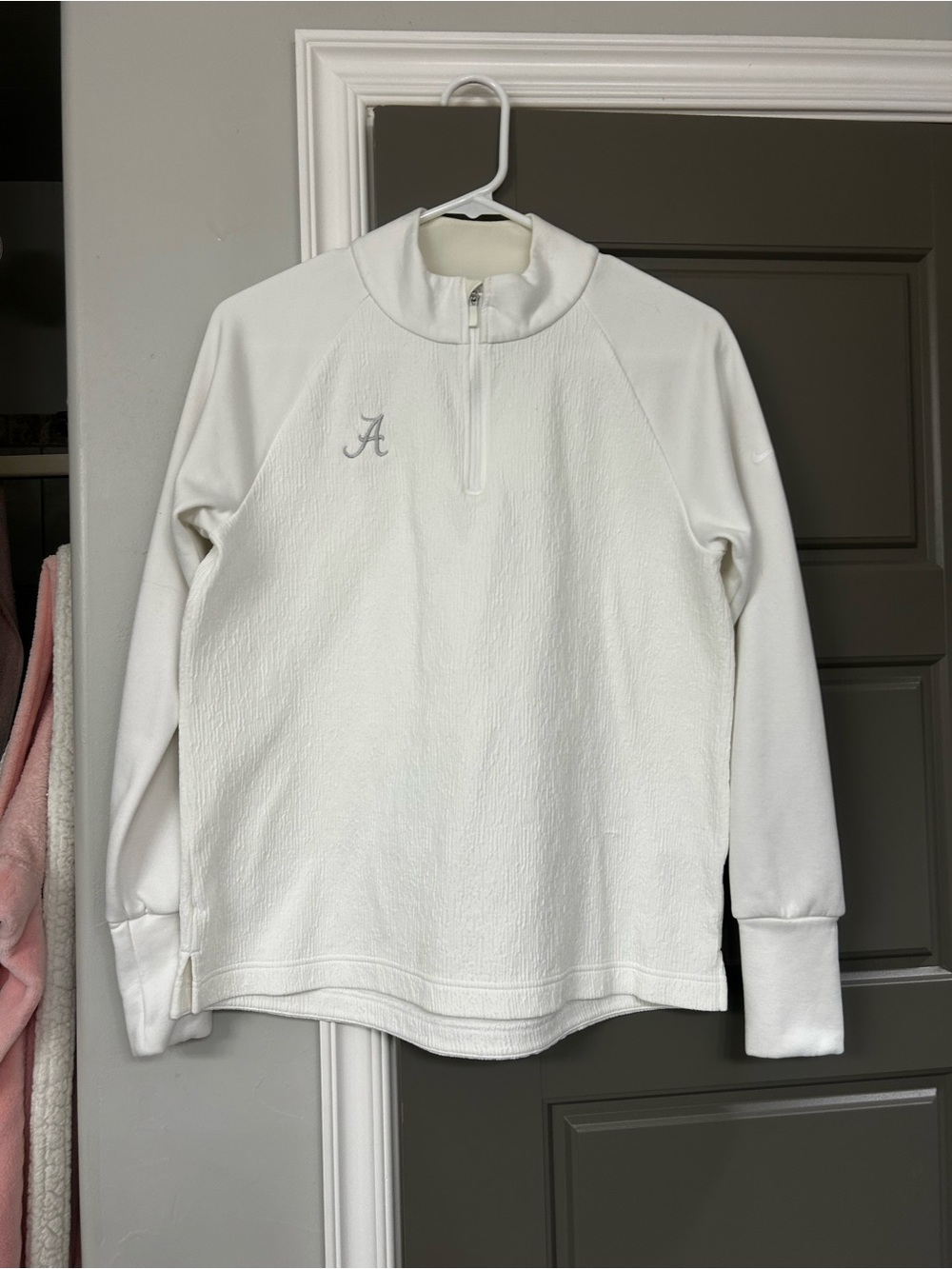University of Alabama Rose Bowl Nike White Quarter-Zip Crewneck Pullover